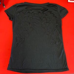 Black T-Shirt WITH 😇ANGEL wings cut out in the back! CLICK to get a better look